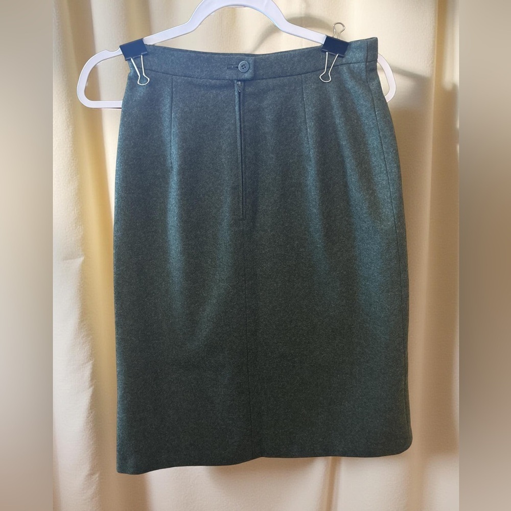 Retro 1970s Bavarian Wool Skirt Dk Green Oktoberfest Alpine  A-Line Sz 26 - Picture 9 of 14